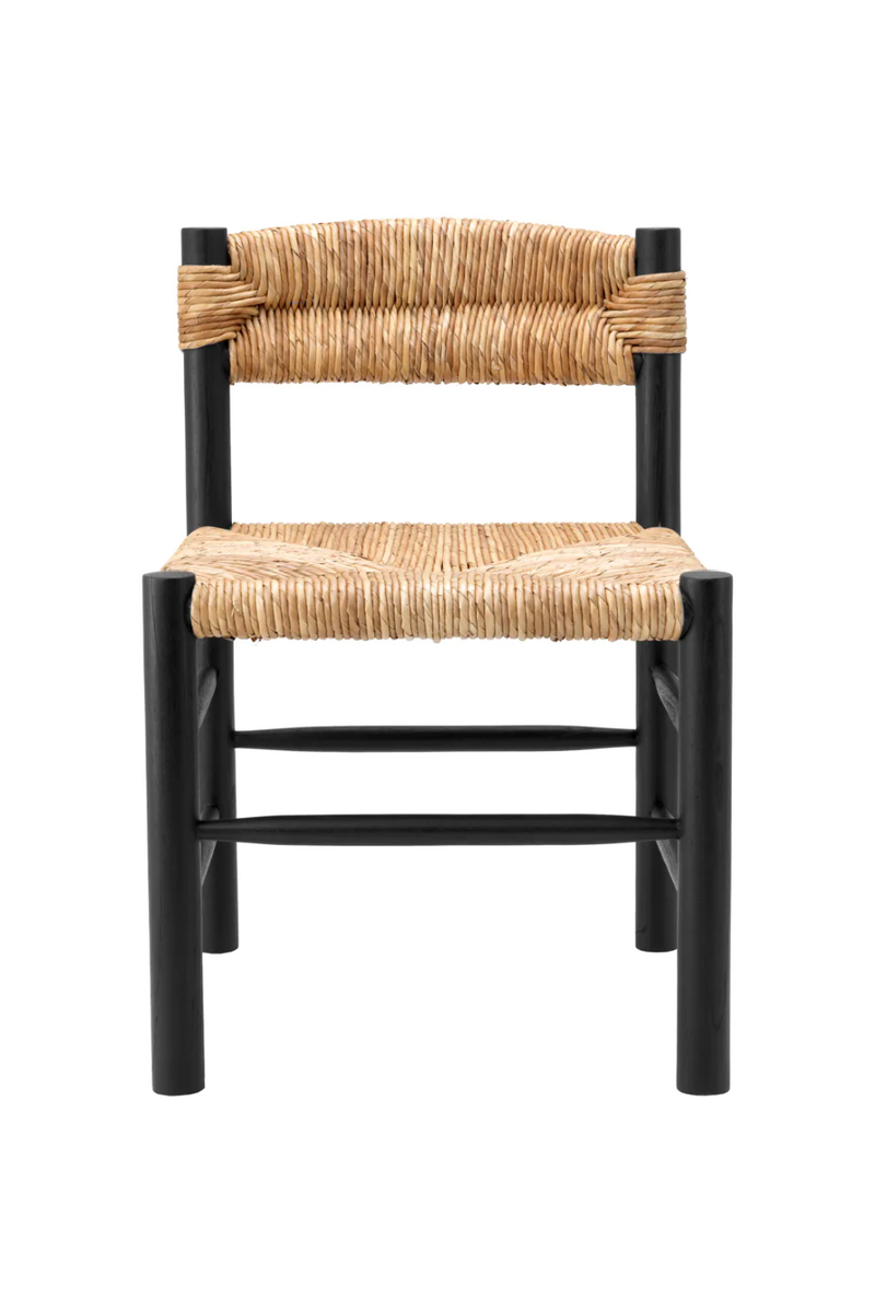 Chaise de salle à manger en bois noir et jonc de mer | Eichholtz Cosby | Meubleluxe.fr