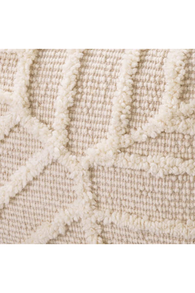 Pouf ivoire en laine | Eichholtz San Juan | Meubleluxe.fr