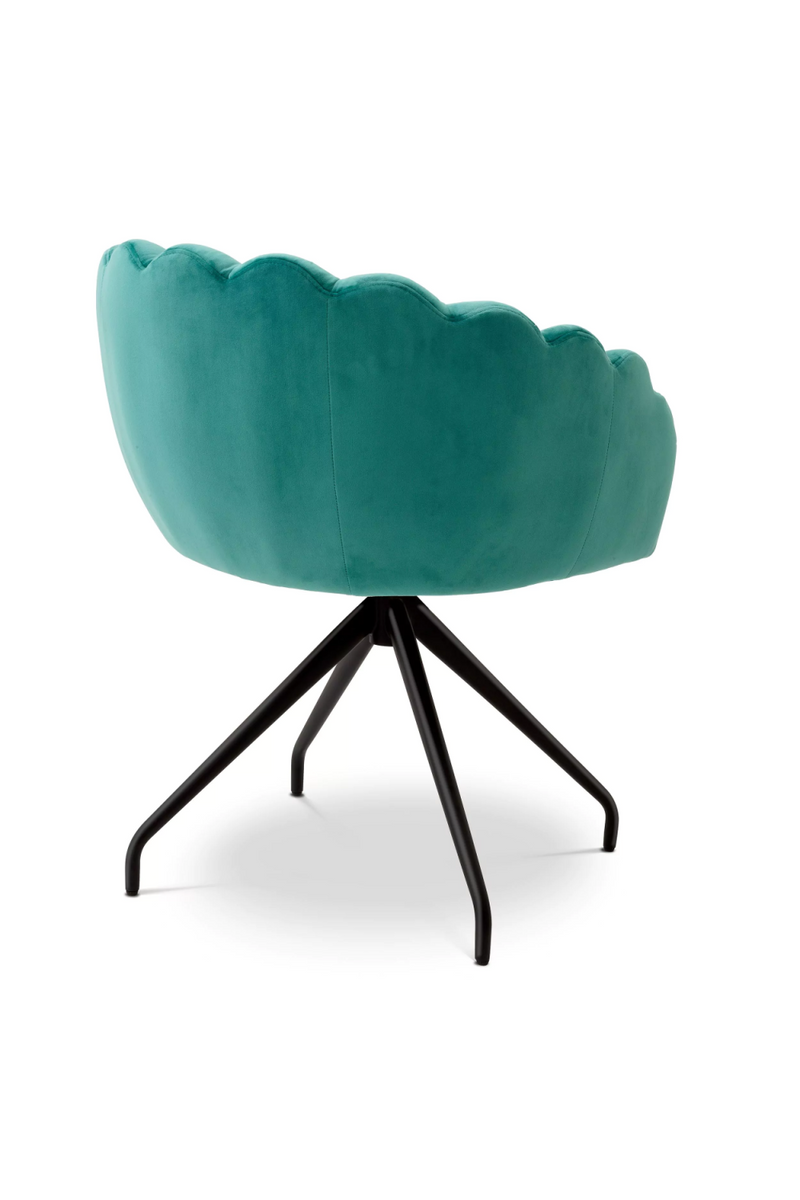 Chaise de salle à manger en velours turquoise | Eichholtz Luzern | Meubleluxe.fr