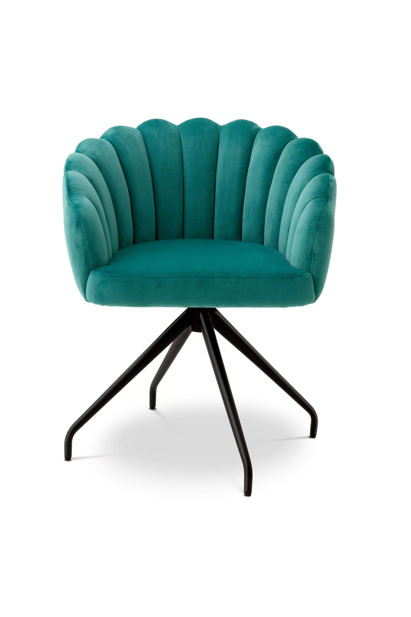 Chaise de salle à manger en velours turquoise | Eichholtz Luzern | Meubleluxe.fr