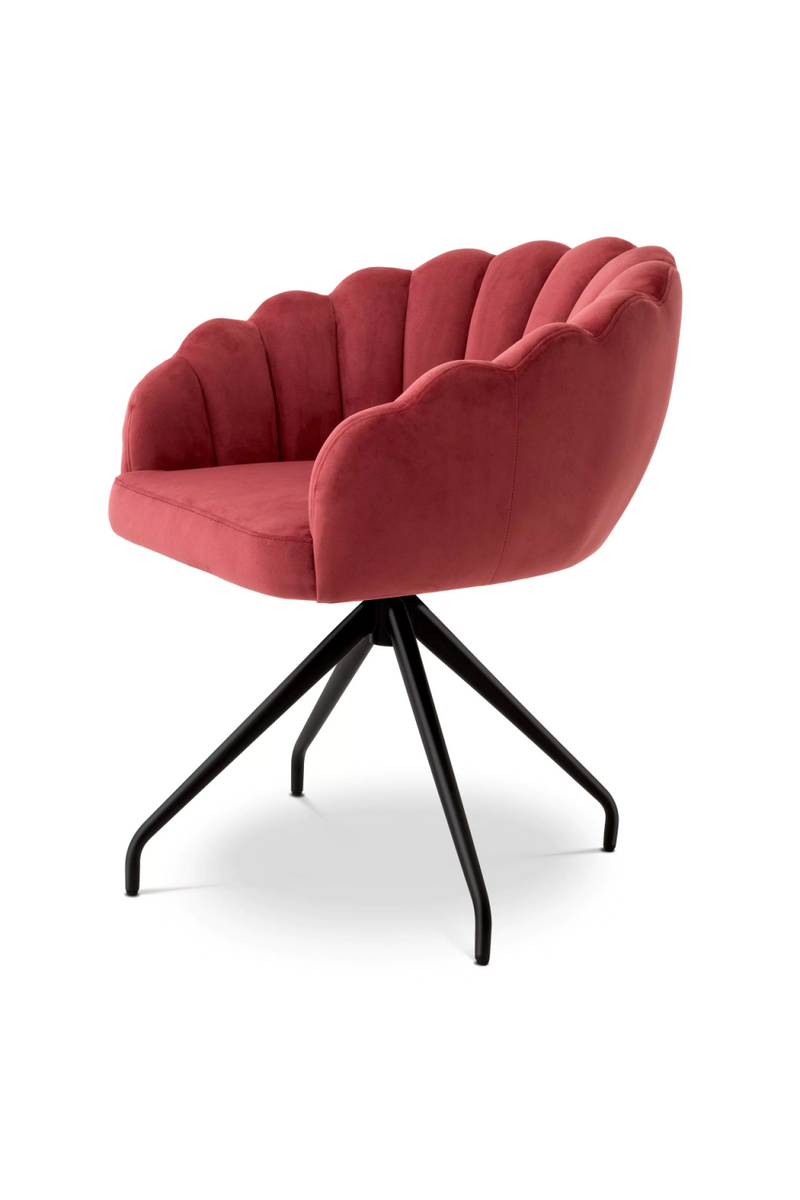 Chaise de salle à manger en velours rouge | Eichholtz Luzern | Meubleluxe.fr