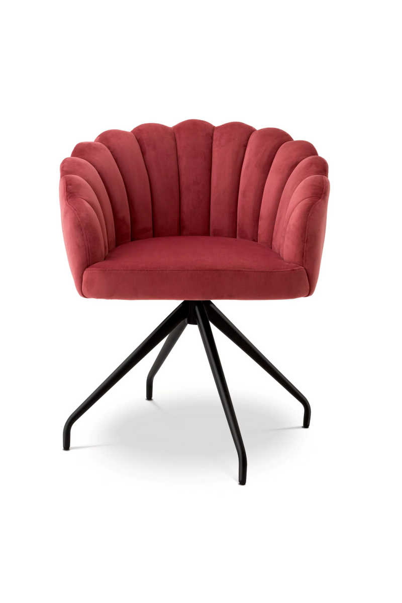 Chaise de salle à manger en velours rouge | Eichholtz Luzern | Meubleluxe.fr