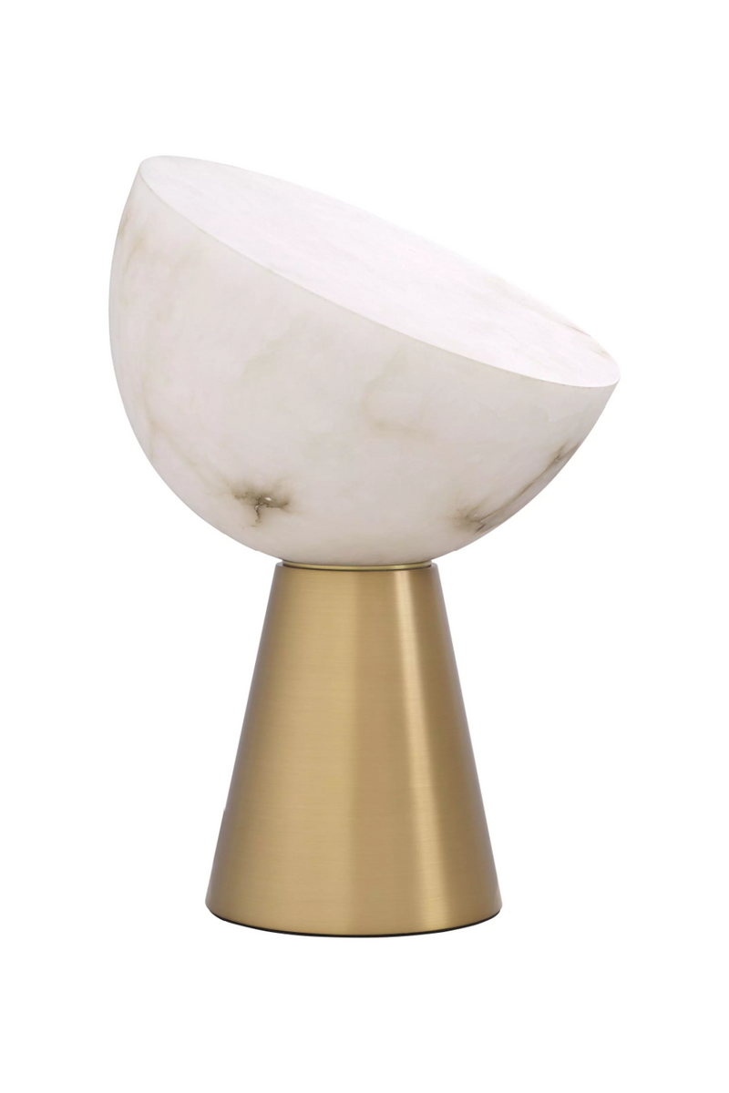 Lampe de table en laiton vieilli et albâtre | Eichholtz Chamonix | Meubleluxe.fr