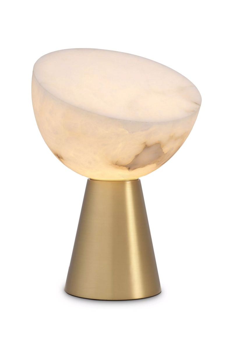 Lampe de table en laiton vieilli et albâtre | Eichholtz Chamonix | Meubleluxe.fr