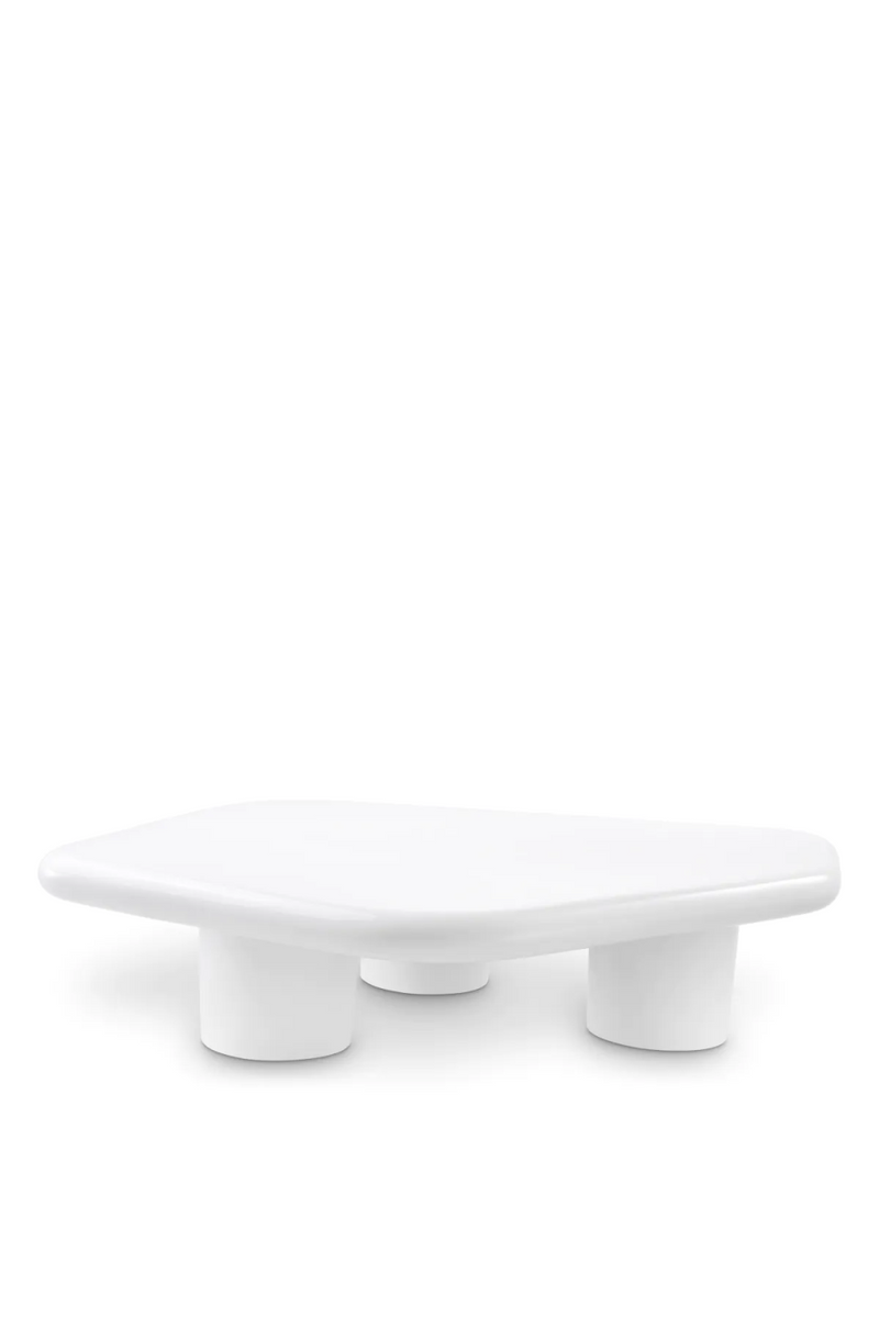 Table basse blanche en fibre de verre gloss | Eichholtz Matiz | Meubleluxe.fr