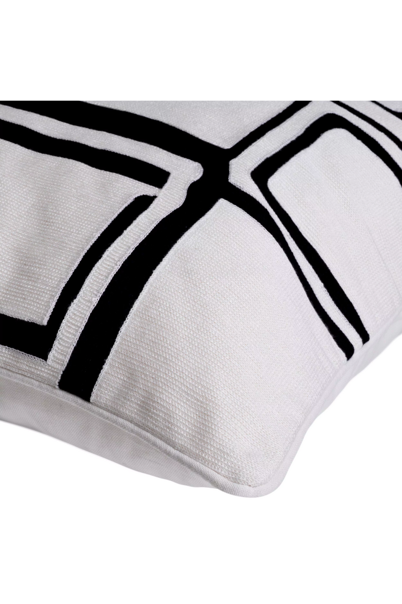 Coussin carré blanc et noir 100% coton | Eichholtz Ribeira | Meubleluxe.fr