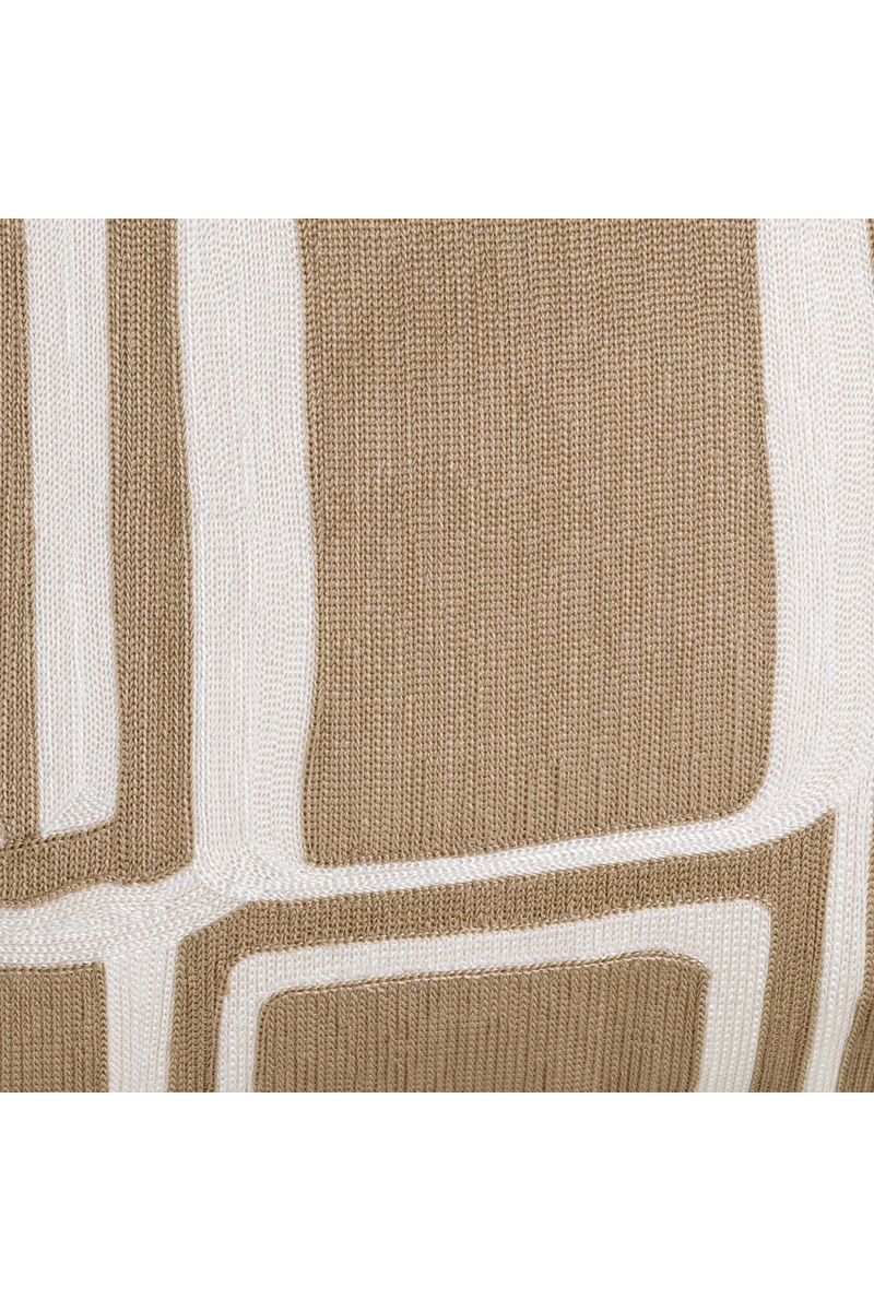 Coussin carré beige et blanc 100% coton | Eichholtz Ribeira | Meubleluxe.fr