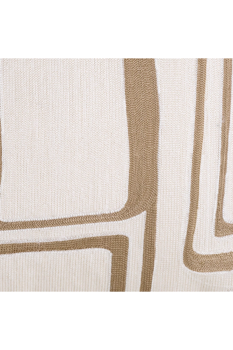 Coussin carré blanc et beige 100% coton | Eichholtz Ribeira | Meubleluxe.fr