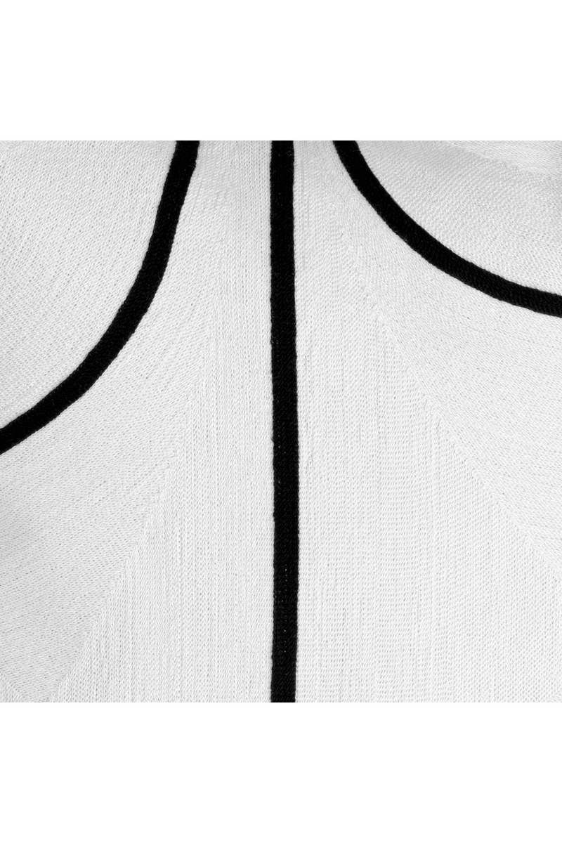 Coussin carré blanc et noir 100% coton | Eichholtz Sabrosa | Meubleluxe.fr