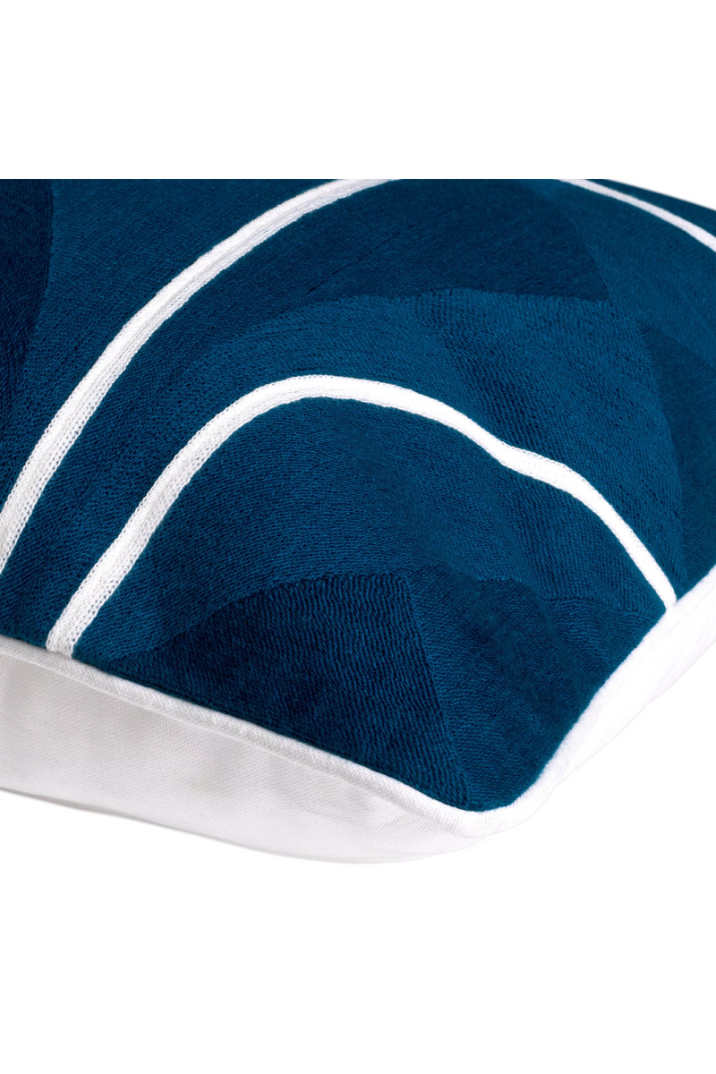 Coussin carré bleu et blanc 100% coton | Eichholtz Sabrosa | Meubleluxe.fr