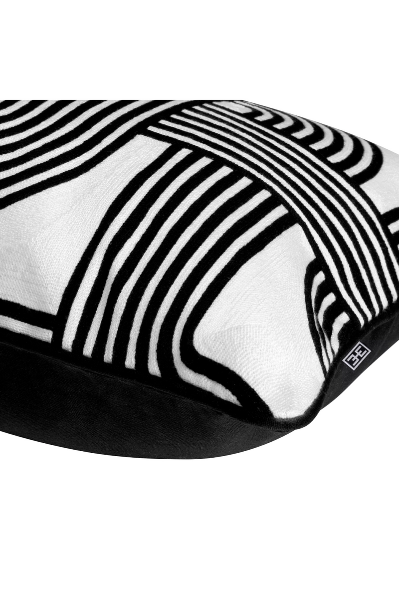 Coussin rectangulaire noir et blanc 100% coton | Eichholtz Abaças | Meubleluxe.fr