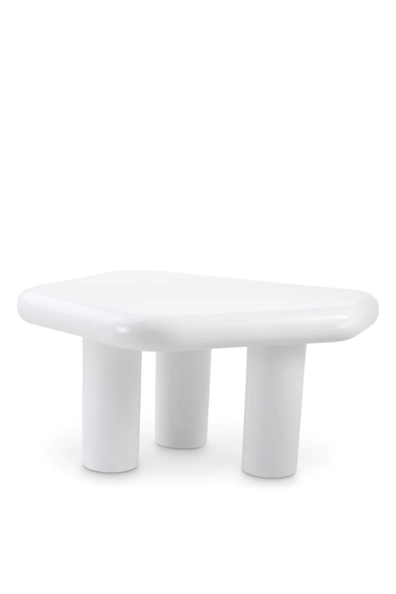 Table d'appoint blanche en fibre de verre gloss | Eichholtz Matiz | Meubleluxe.fr