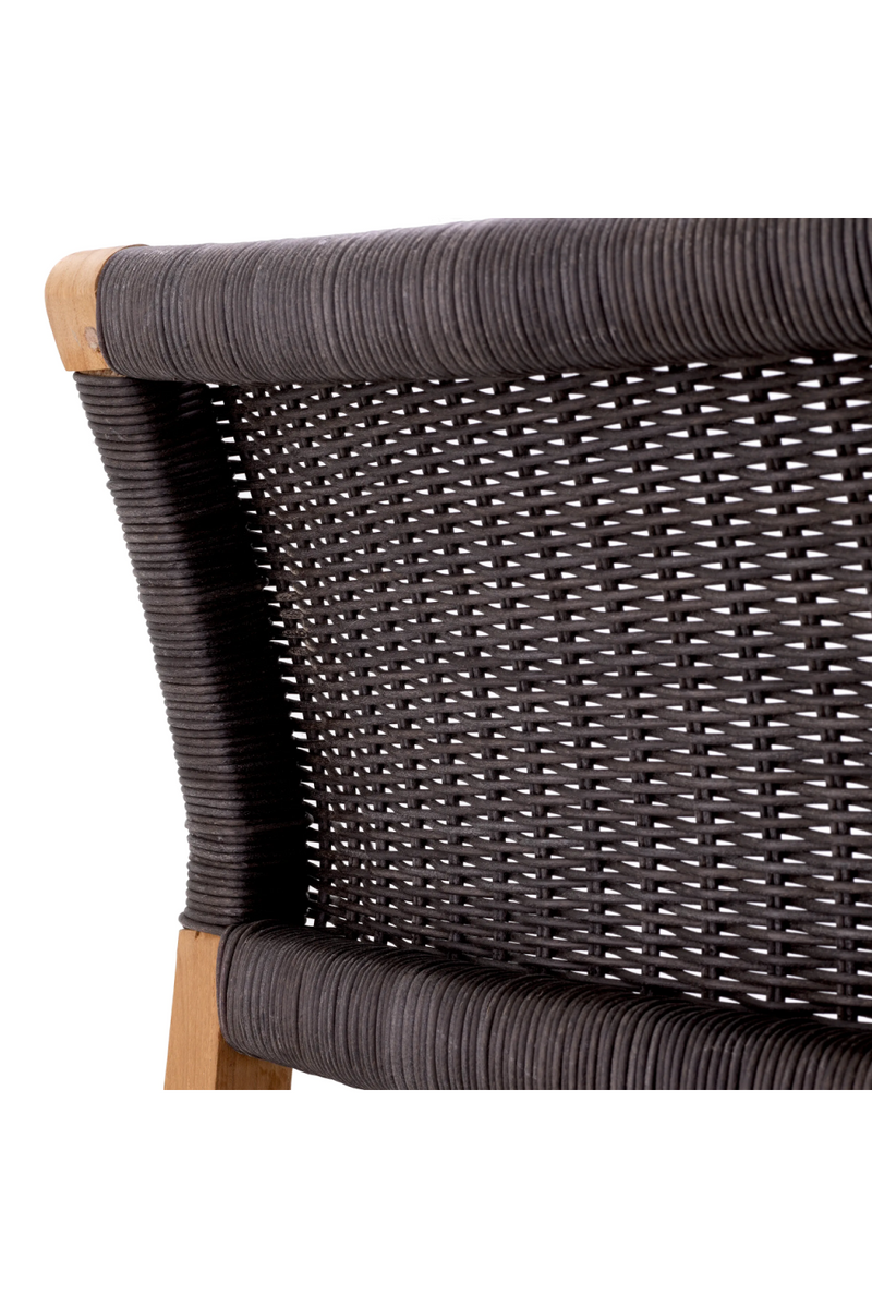 Chaise de salle à manger en teck et tissage noir | Eichholtz Griffin | Meubleluxe.fr