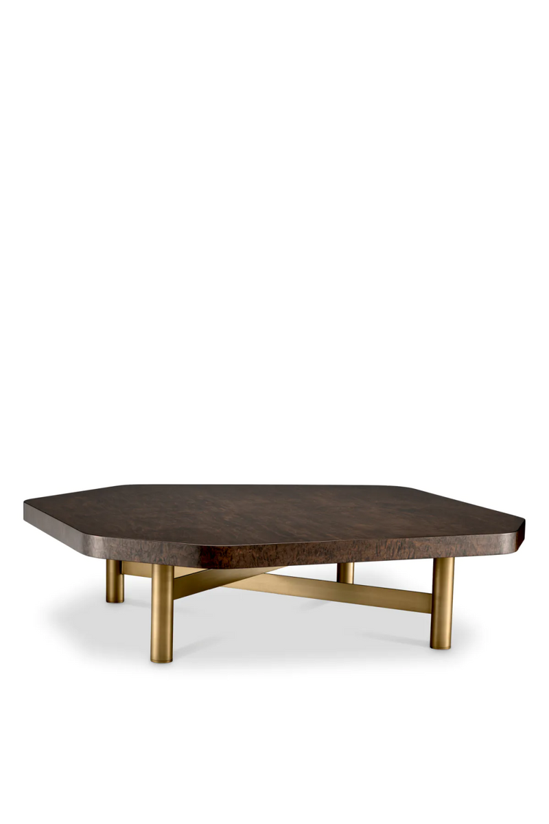 Table basse en bois d'érable brillant et laiton brossé | Eichholtz Oracle | Meubleluxe.fr