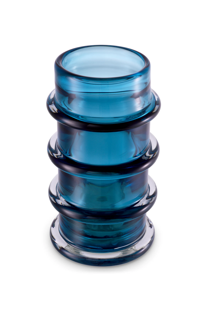Vase en verre soufflé bleu | Eichholtz Bloom | Meubleluxe.fr