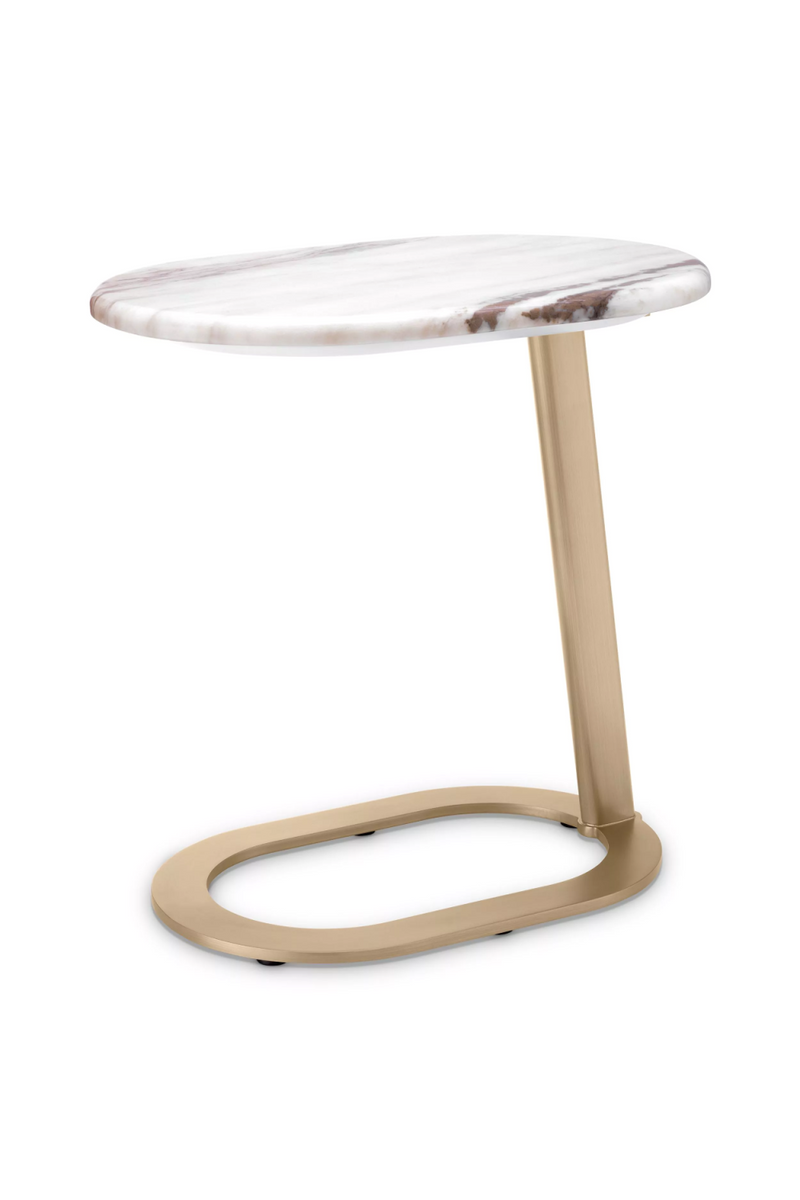 Table d'appoint en laiton brossé et marbre | Eichholtz Oyo | Meubleluxe.fr