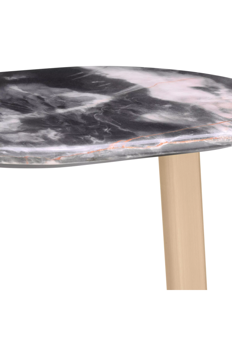 Table d'appoint en laiton brossé et marbre blanc | Eichholtz Oyo | Meubleluxe.fr