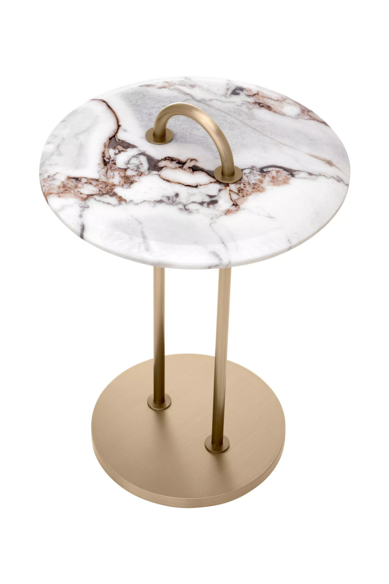Table d'appoint en laiton brossé et marbre | Eichholtz Zappa | Meubleluxe.fr