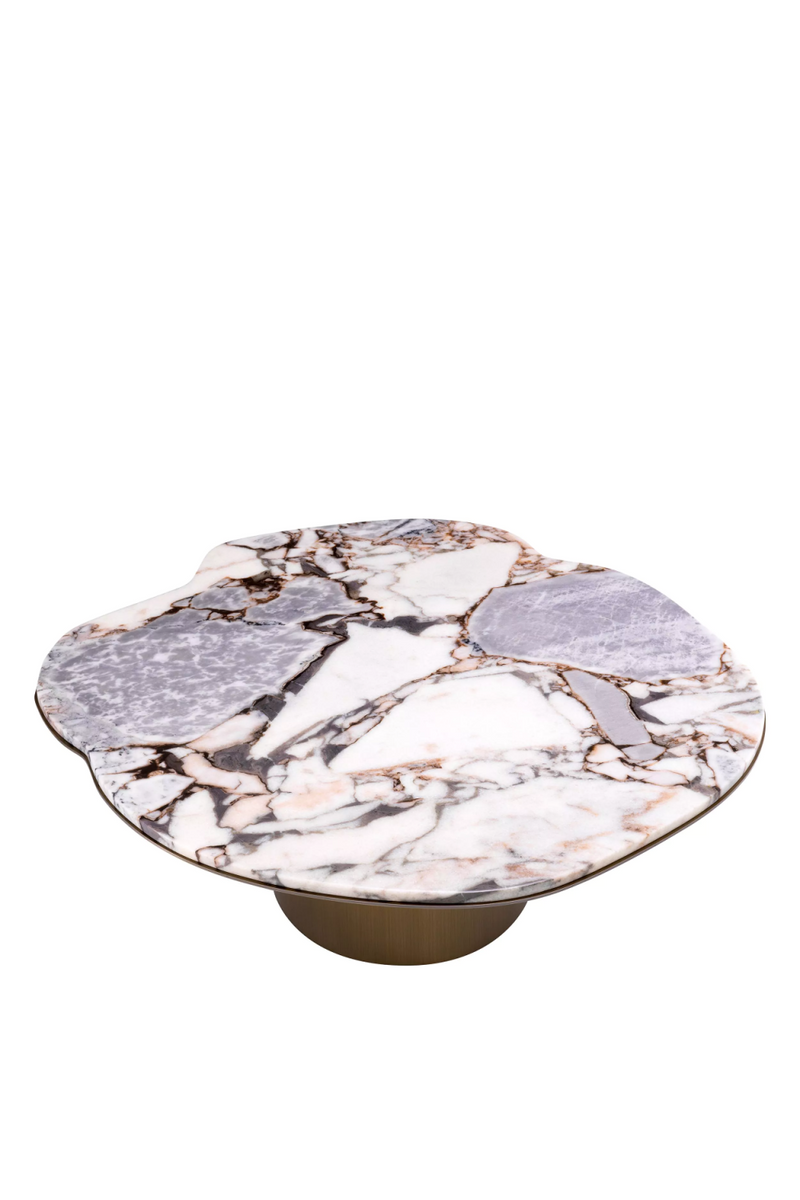 Table basse en laiton brossé et marbre | Eichholtz Shapiro | Meubleluxe.fr