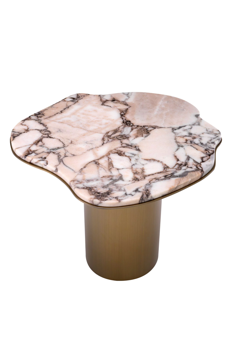 Table d'appoint en laiton brossé et marbre | Eichholtz Shapiro | Meubleluxe.fr