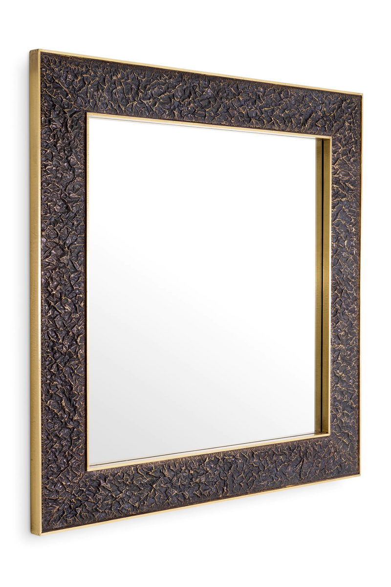 Miroir carré en bronze et laiton vieilli | Eichholtz Risto | Meubleluxe.fr