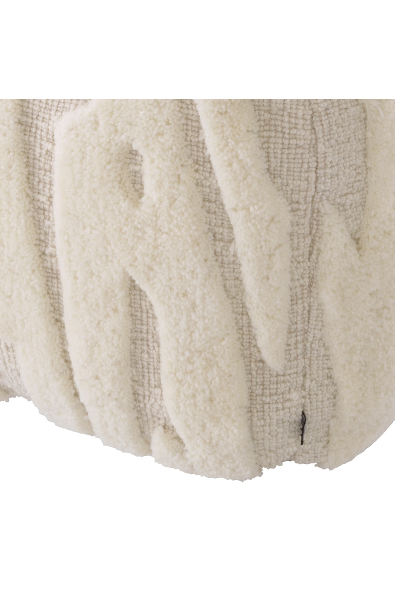 Pouf ivoire en laine | Eichholtz Zenon | Meubleluxe.fr