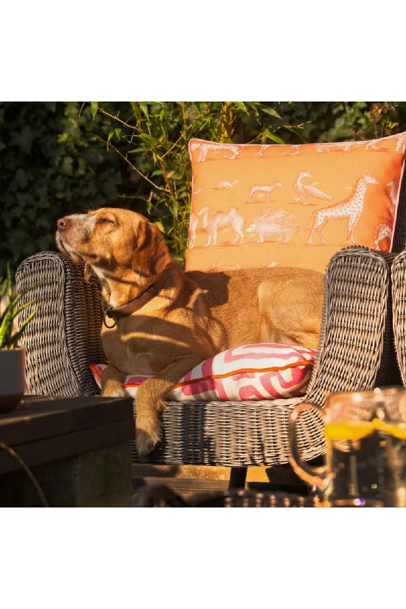 Coussin d'extérieur carré orange vif | Andrew Martin Kingdom | Meubleluxe.fr