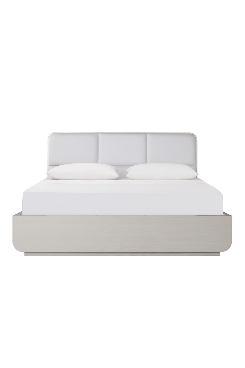 Cadre de lit en frêne blanc brillant 214 x 162 cm | Andrew Martin Chelsea Poster | Muebleluxe.fr