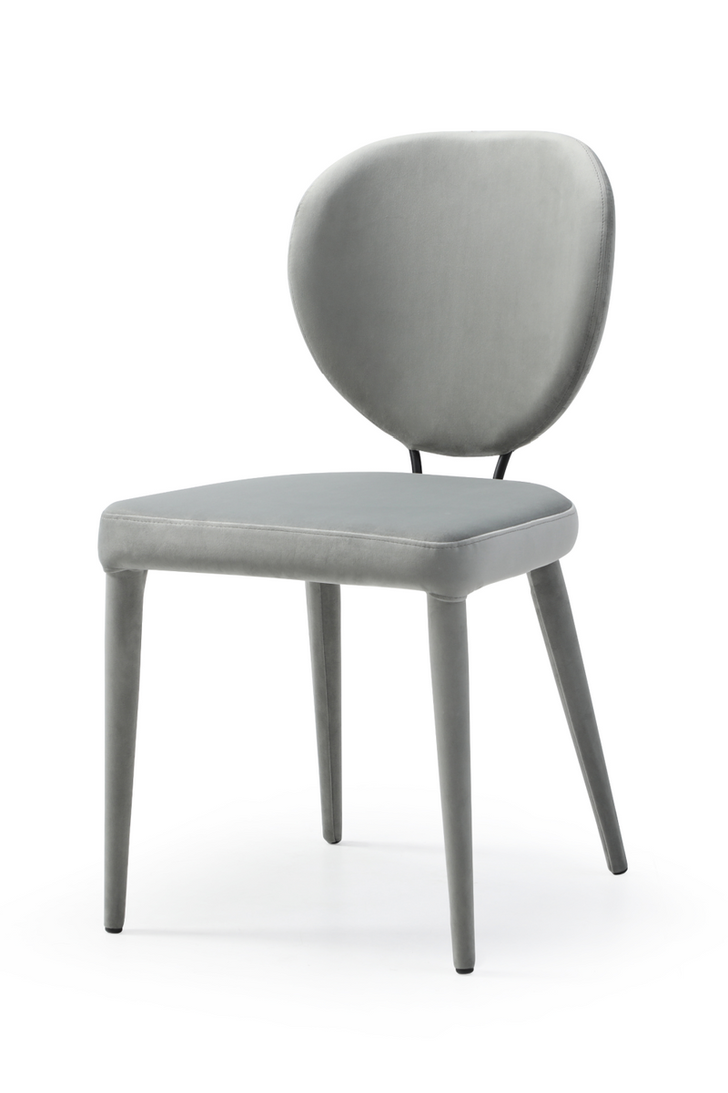 Chaise de salle à manger contemporaine en velours gris | Andrew Martin Nim | Meubleluxe.fr