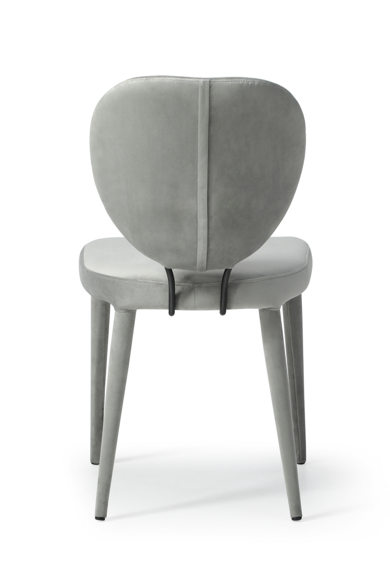 Chaise de salle à manger contemporaine en velours gris | Andrew Martin Nim | Meubleluxe.fr