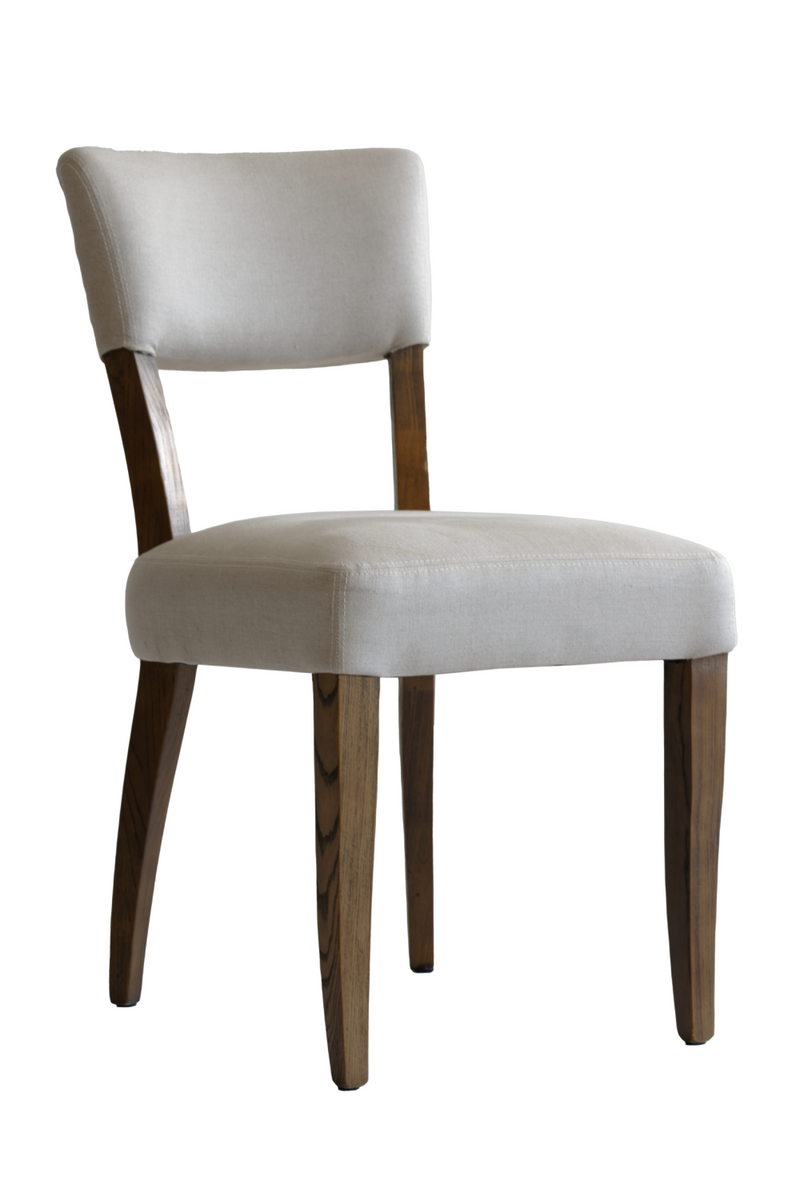 Chaise de salle à manger en lin blanc | Andrew Martin Diego | Meubleluxe.fr