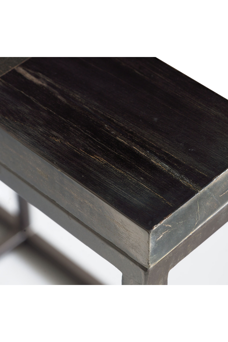 Console en bois pétrifié noir | Andrew Martin Raife | Meubleluxe.fr