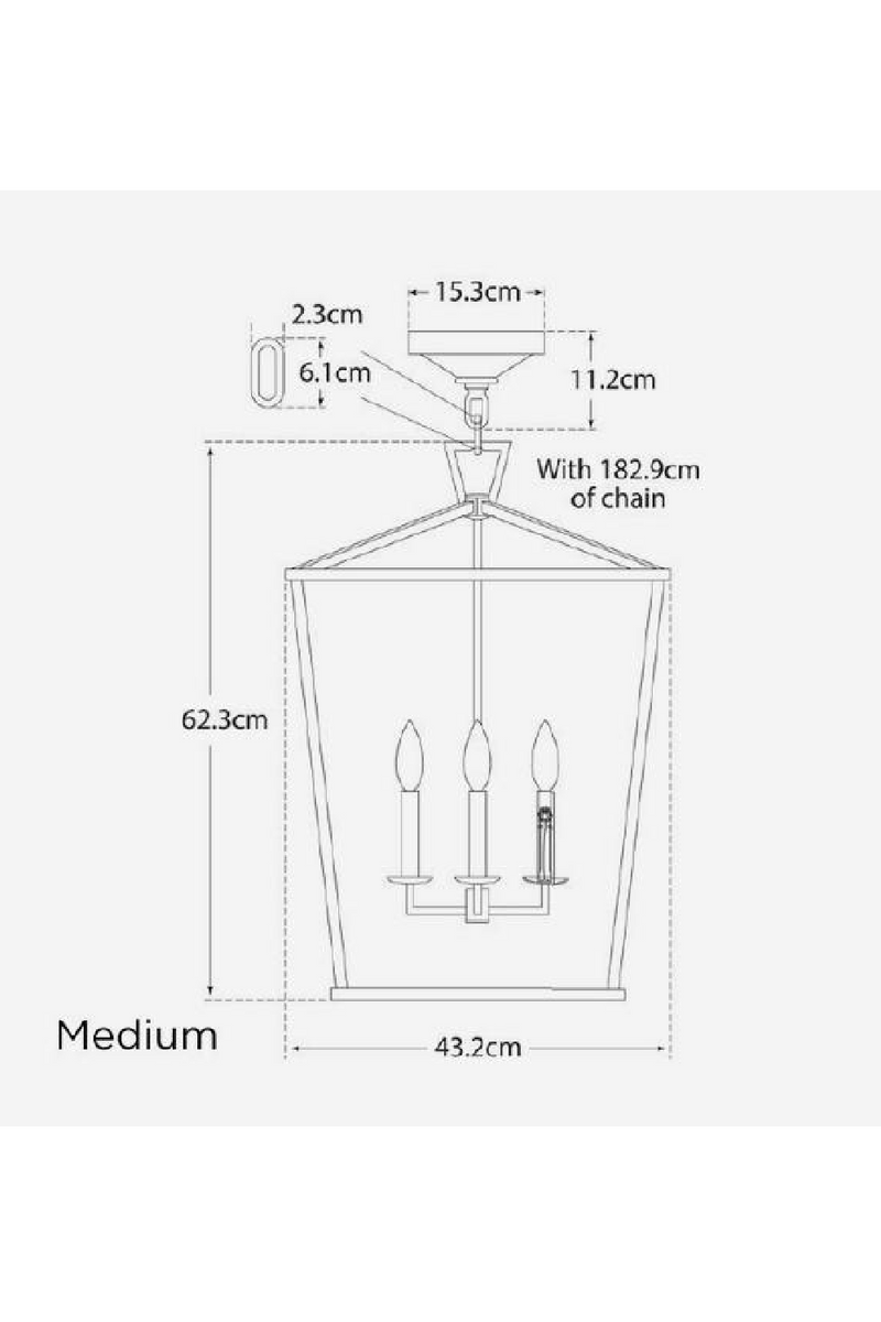 Suspension lanterne en bronze | Andrew Martin Darlana M | Muebleluxe.fr