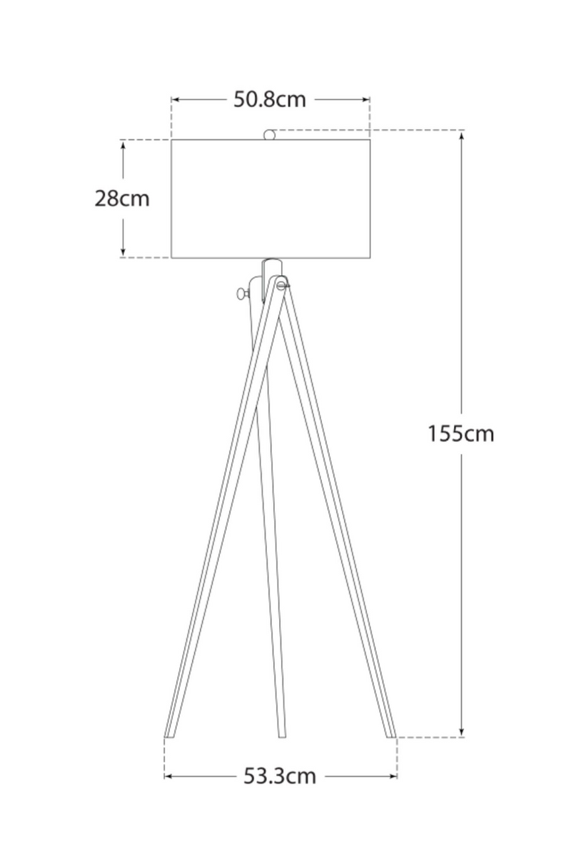 Lampadaire trépied en bois foncé | Andrew Martin Tripod | Muebleluxe.fr