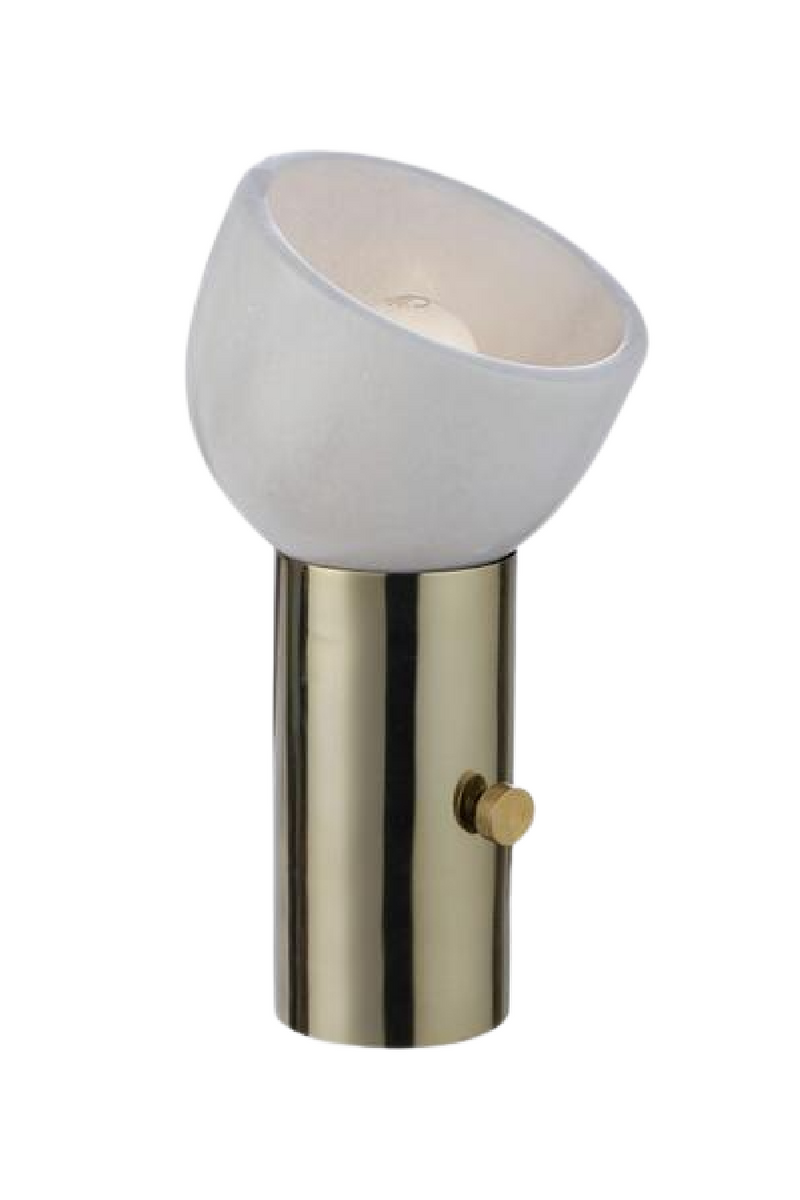 Lampe de table en forme de bol en marbre | Andrew Martin Scoop | Meubleluxe.fr