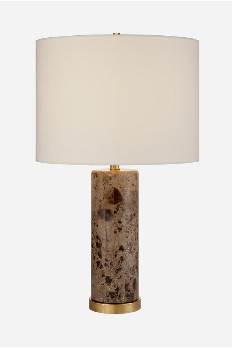 Lampe de table en marbre brun poli | Andrew Martin Cliff | Meubleluxe.fr