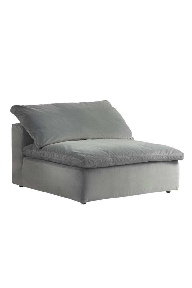Canapé sectionnel en velours gris L | Andrew Martin Truman | Meubleluxe.fr