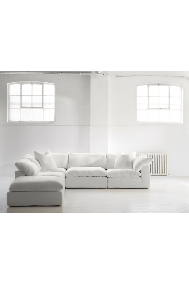 White linen modular sofa Andrew Martin Truman L Luxury Furniture