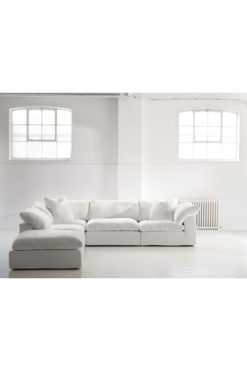 Canapé modulable en lin blanc | Andrew Martin Truman L | Meubleluxe.fr
