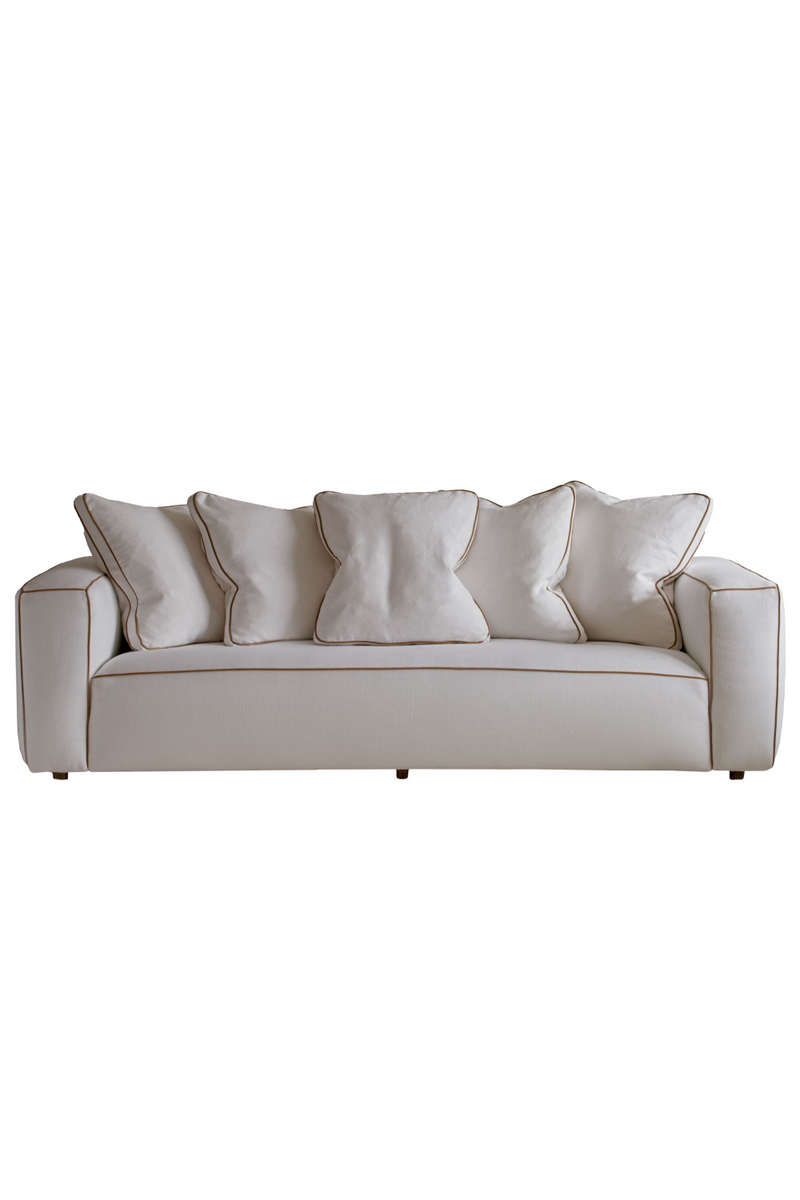 Canapé 3 places en lin blanc | Andrew Martin Hogarth | Meubleluxe.fr