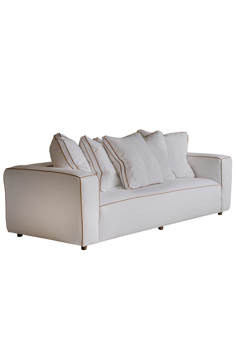 Canapé 3 places en lin blanc | Andrew Martin Hogarth | Meubleluxe.fr