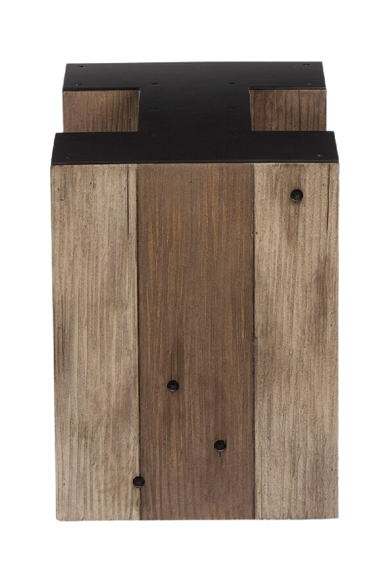 Table d'appoint en bois et bronze | Andrew Martin Wooden I | Meubleluxe.fr