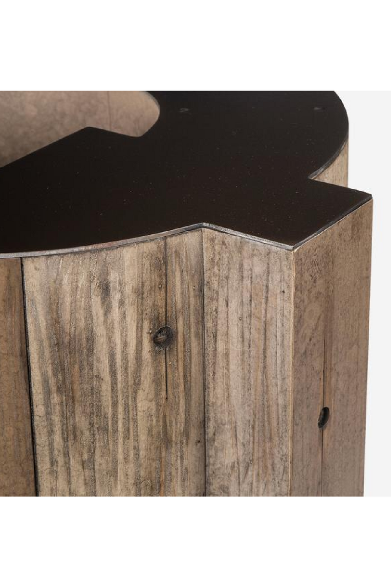 Table d'appoint en bois et bronze | Andrew Martin Wooden Q | Meubleluxe.fr