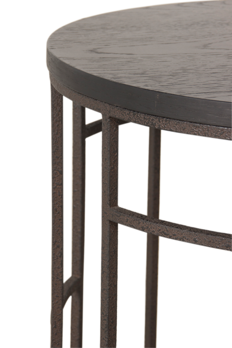 Table d'appoint circulaire en bois noir | Andrew Martin Blackout | Meubleluxe.fr