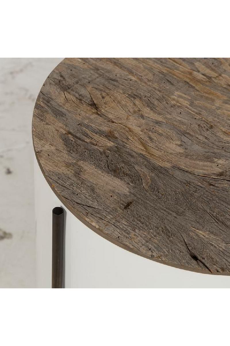 Table d'appoint cylindrique laqué blanc | Andrew Martin Danica | Meubleluxe.fr