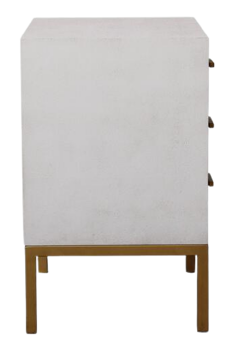 Table de chevet en galuchat blanc | Andrew Martin Jasper White | Meubleluxe.fr