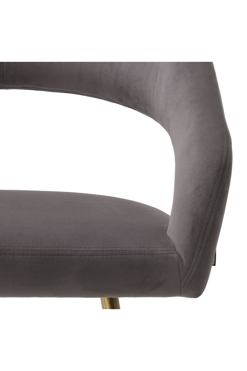 Chaise de salle à manger en velours gris | Eichholtz Bravo | Meubleluxe.fr