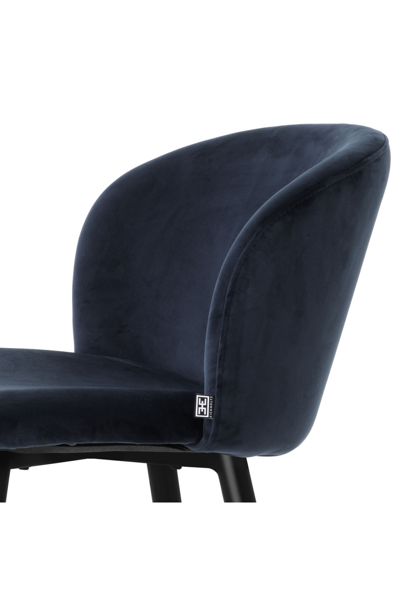 Chaise de bar en velours bleu nuit | Eichholtz Volante | Meubleluxe.fr