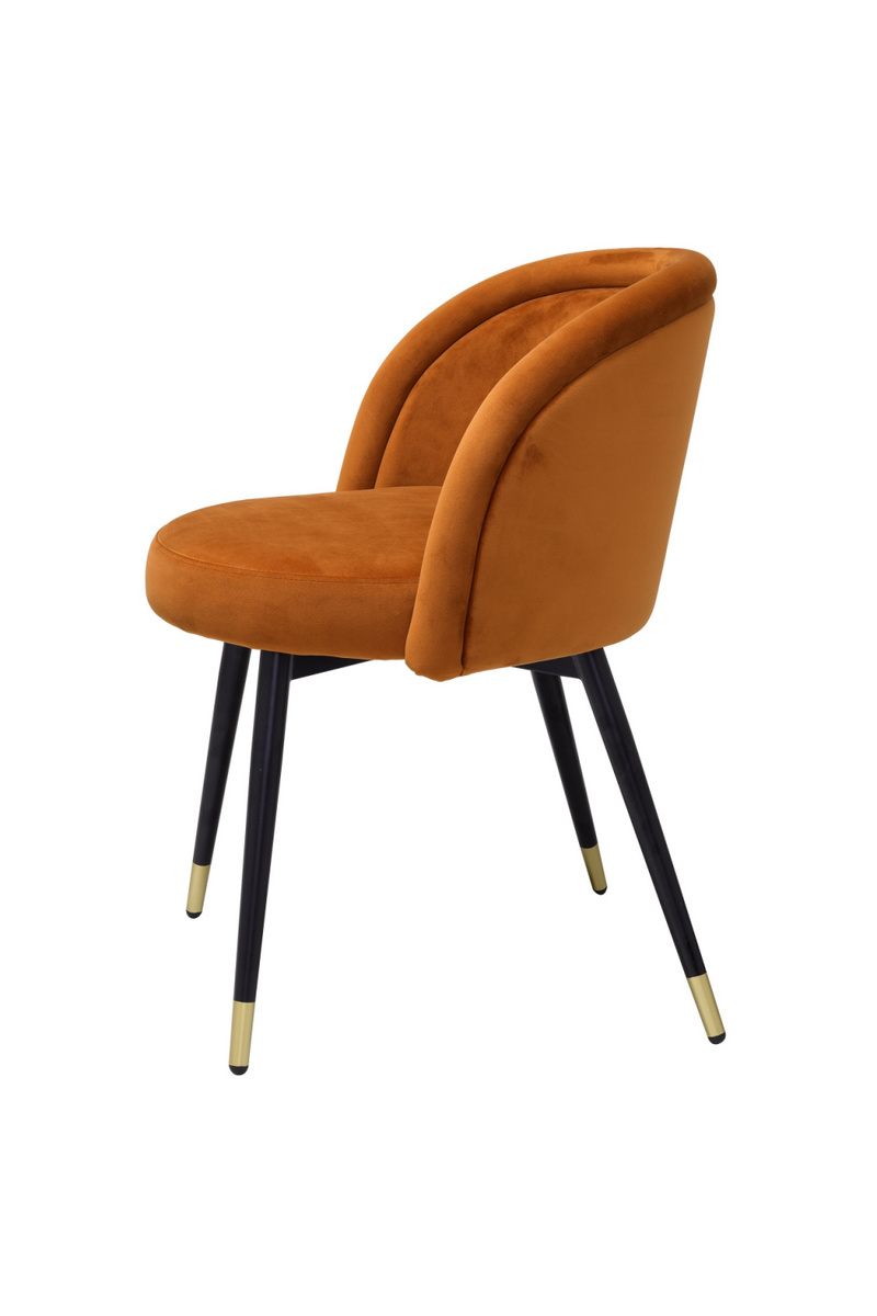 Chaise de salle à manger en velours orange (Lot de 2) | Eichholtz Chloé | Meubleluxe.fr
