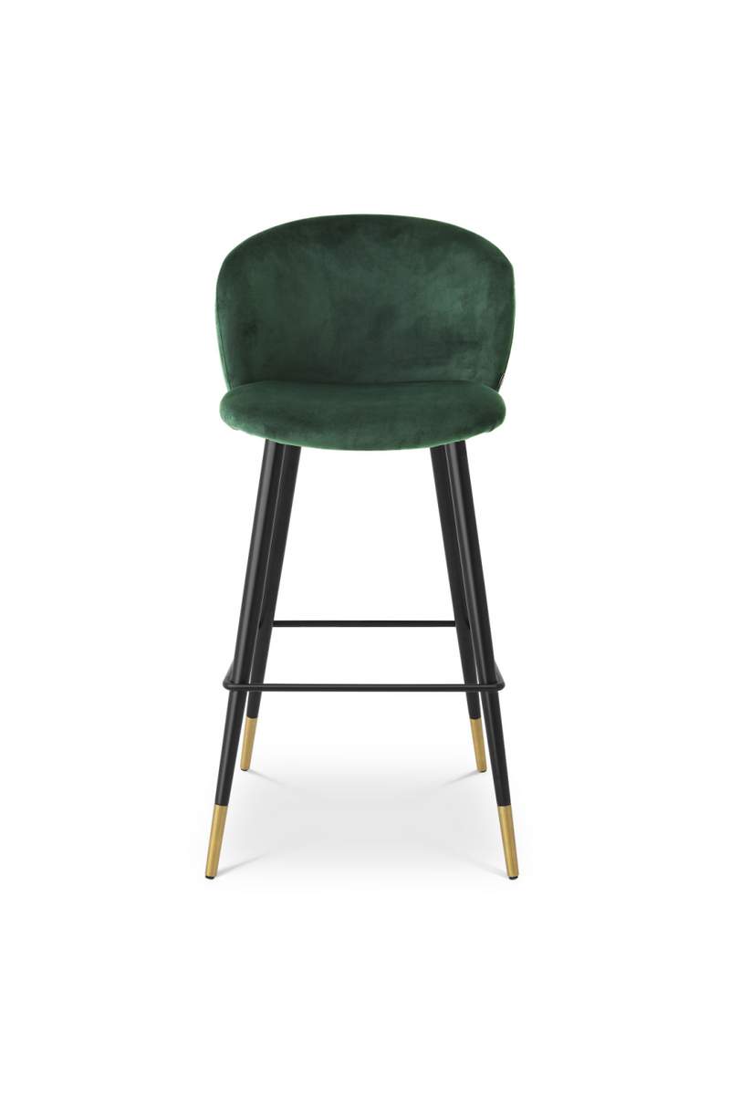 Chaise de bar en velours vert foncé Roche | Eichholtz Volante | Meubleluxe.fr